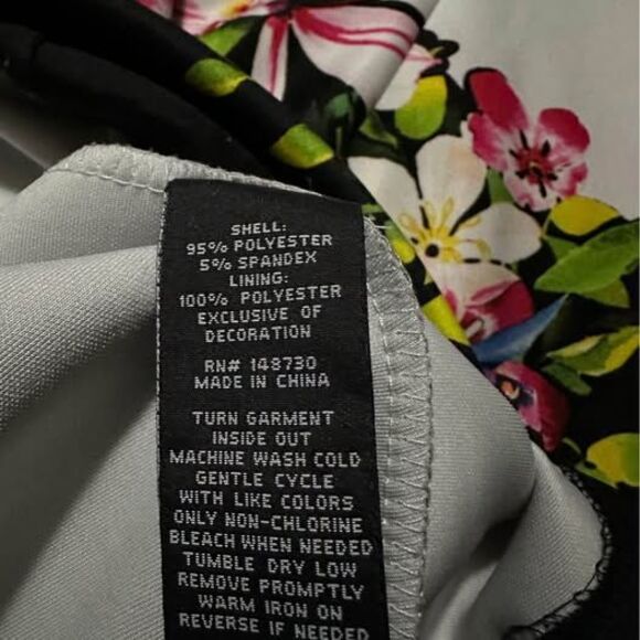 Women's Beautiful Floral Causal W/ Sheer See-Through Waist Dress - Picture 8 of 8